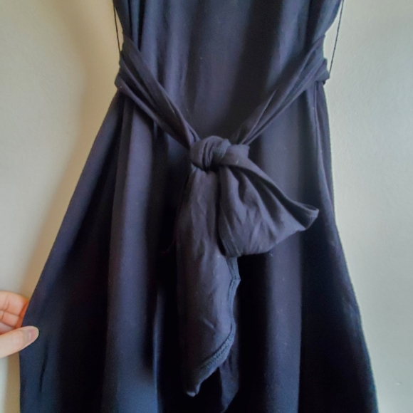 Free People Jersey Knit Black Dress with straps tie back, small size - Picture 8 of 10